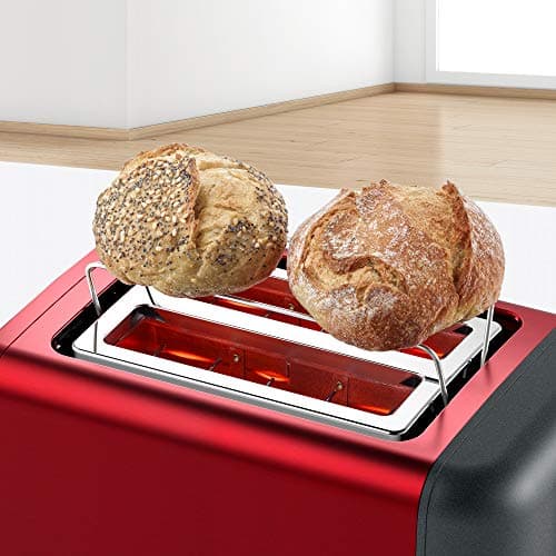 Bosch TAT3P424DE DesignLine Compact Toaster, Defrost/Reheat Function, Pop-up Bakery Warmer, Automatic Shut-off, 970 W, Red - Image 6