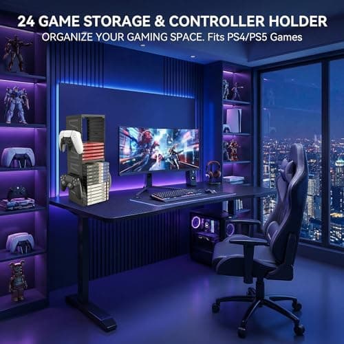 Video Game Storage Tower, Game Disc Holder, 24 Game CD for PS5/PS4/Xbox Series X/Xbox One/Nintendo Switch Games - Image 3