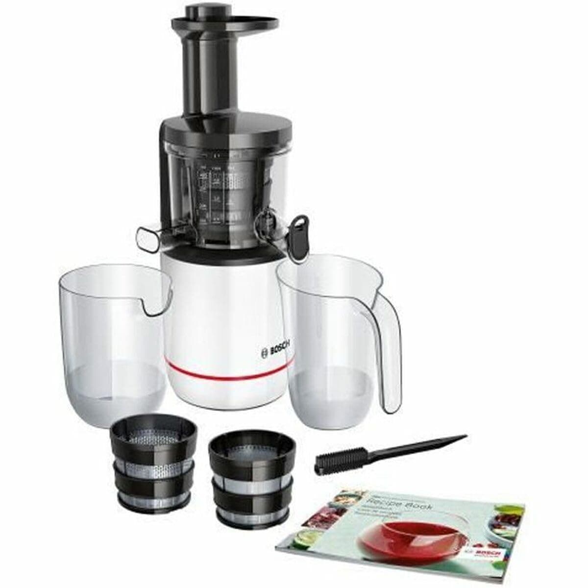 Bosch Bosch VitaExtract MESM500W Juice Extractor with 2 Filters for Delicious Fruit and Vegetable Juices and Smoothies - 150 W - Book of 30 Recipes Included - Colour: White