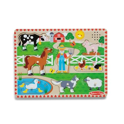 Melissa & Doug - 8-Piece Farm Sound Puzzle - Old Macdonald - Children's Puzzle - Wooden Toy - Learning Game - Educational Development and Creative Toy - Gift for Children 2 Years and Above - Image 2