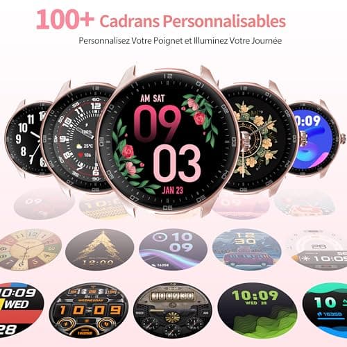 OUKITEL Women's Smart Watch with Bluetooth Call, 1.39 Inch Smartwatch with Female Function, 100+ Sports Modes, Cardio Monitoring/SpO2/Sleep/Pedometer, IP68 Waterproof, Women's Smart Watch for Android - Image 7