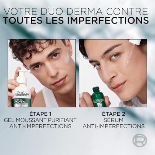 L'Oréal Men Expert Anti-Blemish Routine - Purifying Foaming Gel + Serum - Enriched with Salicylic Acid & Niacinamide - Derma Control - 260 ml + 30 ml - Image 6
