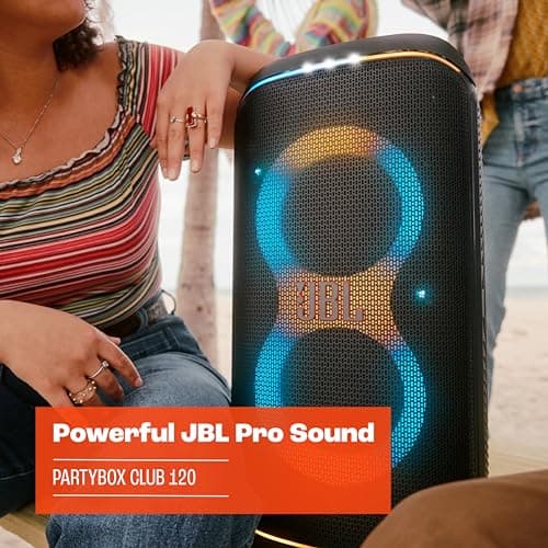 JBL Partybox Club 120, Portable Party Speaker, Ergonomic Folding Handle, JBL Pro Sound, Light Set, 12 Hours Battery Life, IPX4 Splash Resistant, Black - Image 4