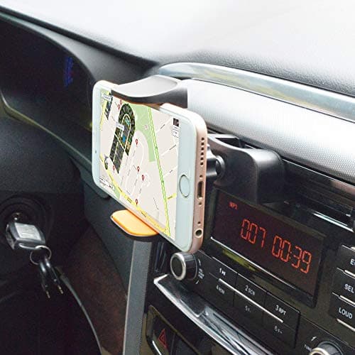 IPOW [One Touch System] Mini CD Slot Car Mobile Phone Holder, Adjustable Clamp Universal Smartphone Holder with Thick Case for Apple iPhone 14/13/12/11, Huawei Nova - Image 8