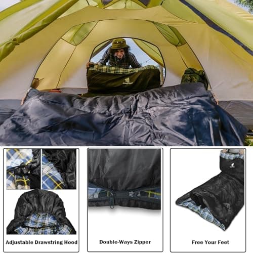 GEERTOP Adult Sleeping Bag XXL 220 x 110 cm, Winter Sleeping Bag with Compression Bag for Hiking, Portable Lightweight for Camping Trekking Outdoor Activities - Image 5