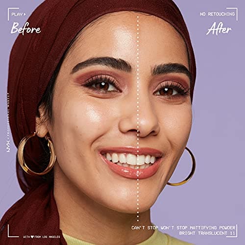 NYX Professional Makeup Poudre Matifiante Can't Stop Won't Stop Mattfying Powder, Fini Mat, Brightening Translucent - Image 6