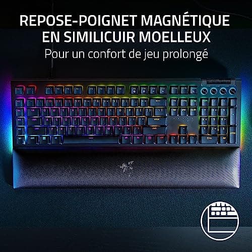 Razer BlackWidow V4 Chroma RGB Mechanical Gaming Keyboard - Snap Tap - Green Mechanical Switches (6 Dedicated Macro Keys, Double Injection ABS Keys) AZERTY Keyboard | Black - Image 7