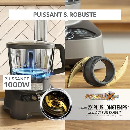 Moulinex Double Force Multifunctional Robot, 1000 W, Multipurpose Blender 2L, 10 Accessories, 31 Functions, Chopper, Graters, Juicer, FP825E10 - Image 6