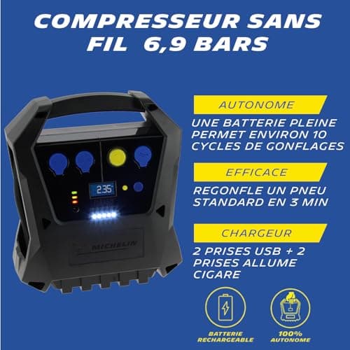 MICHELIN 009522 Wireless Air Compressor, 6.9 Bar/100 PSI - Image 5