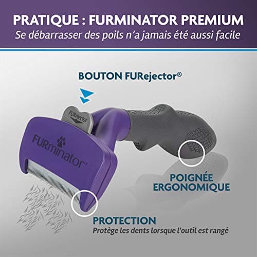 FURMINATOR Large Cat Grooming Tool - Long Haired Cat Grooming Tool - Removes 90% of Hair - 1 Click Clean - Professionally Designed and Recommended - BPA Free, Black - Image 5