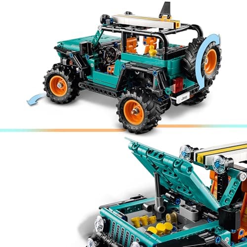 LEGO Technic SUV Jeep Wrangler Rubicon - Jouet Voiture - Maquette de 4x4 avec Moteur V6, Direction & Suspension - Idée de Cadeau d'anniversaire STEM pour Garçon dès 10 Ans 42227 - Image 6