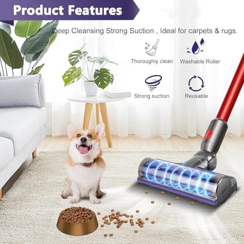 Brush Head Compatible with Dyson V7 V8 V10 V11 V15 Vacuum Cleaner Electric Brush Replacement for Dyson SV10 SV11 SV12 SV14 for Carpet and Hard Floor Replacement Part 967483-04 - Image 6