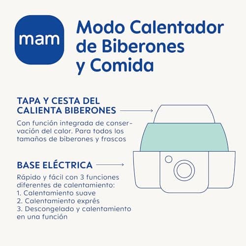 MAM Electric and heated steriliser for express bottles, capacity up to 6 bottles, includes: 1 x 160 ml anti-colic bottle and original start teat 0-2 months - Image 5