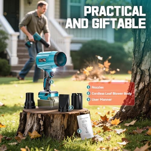 Ecarke Cordless Blower Compatible with Makita 18V Batteries, Brushless Motor 80.000 RPM, Air Speed 60 m/s & 850 g Pressure, Portable Blower for Leaves, Dust & Snow (without Battery) - Image 7