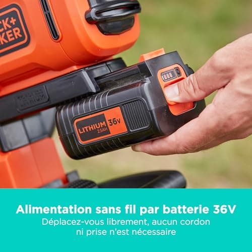 BLACK+DECKER - 36V Cordless Leaf Blower, Vacuum & Leaf Grinder, 45L Collection Bag, 2.5Ah Lithium Battery, BCBLV3625L1-QW - Image 7
