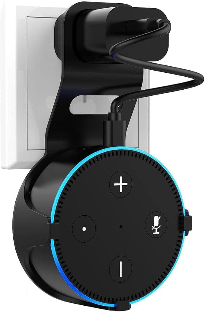 For Amazon Echo Dot (2nd), Amazon Echo Dot 2nd Wall Mount - No Screws Needed - Speaker Accessories (Amazon Echo Dot 2nd - Black) 6666 - Image 1