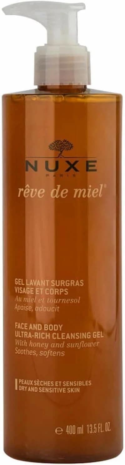 Nuxe rêve de miel gel lavant surgras visage et corps 400ml