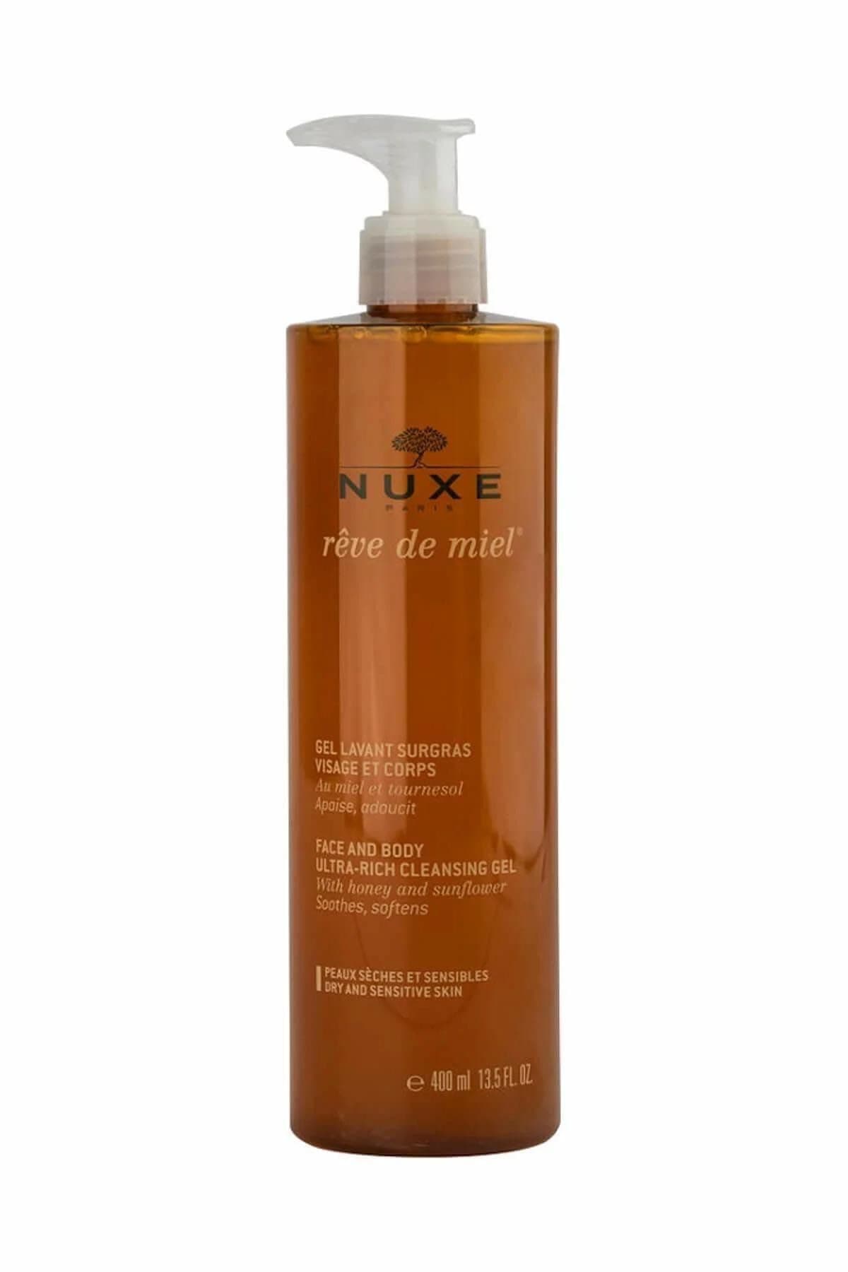 Nuxe rêve de miel gel lavant surgras visage et corps 400ml - Image 3