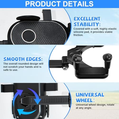 Car Phone Holder for Rearview Mirror, Mobile Phone Holder Universal 360 Degree Rotatable Mirror Holder for All Phones - Image 4