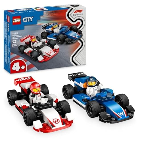 LEGO City F1 Williams Racing and Haas F1 Racing Cars – Formula 1 Construction Set with 2 Drivers – Gift Idea for Young Children from 4 Years Old Motor Sports Fans 60464 - Image 2