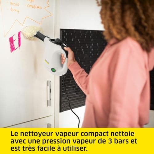 Kärcher Nettoyeur Vapeur SC 1, Pression Vapeur : 3 Bar, Temps de Préchauffage : 3 Min, Puissance : 1 200 W, Surface : 20 m², Réservoir : 200 ML, avec Buse à Main, Jet Crayon & Powerbuse, Brosse Ronde - Image 3