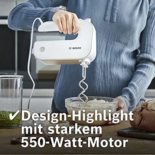 Bosch Electroménager MFQ4075DE Styline Hand Mixer, 550 Watts, White/Grey - Image 5