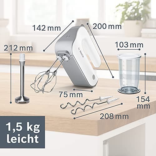 Bosch Electroménager MFQ4075DE Styline Hand Mixer, 550 Watts, White/Grey - Image 3