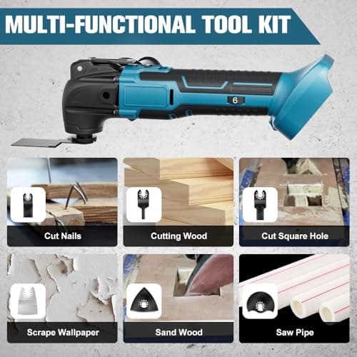 Multi-Tool Oscillating Cordless Oscillating Saw for Makita 18V Battery (No Battery), Multitool with 6 Adjustable Speed, Multifunctional Saw for Removing, Scraping, Cutting - Image 5