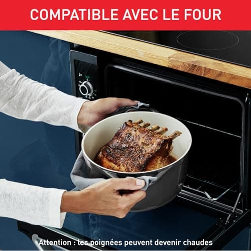 Tefal Cast Iron Casserole Oval 30 x 23 cm (5.7 L), Induction, Ceramic Coated, Condensing Lid, Heat Retention, Slow Cooking, Light, Air, Grey E2558904 - Image 7