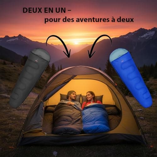 ALPIDEX Sarcophagus Sleeping Bag 4 Seasons 225 x 80 cm Compact Lightweight Camping Trekking - Image 8