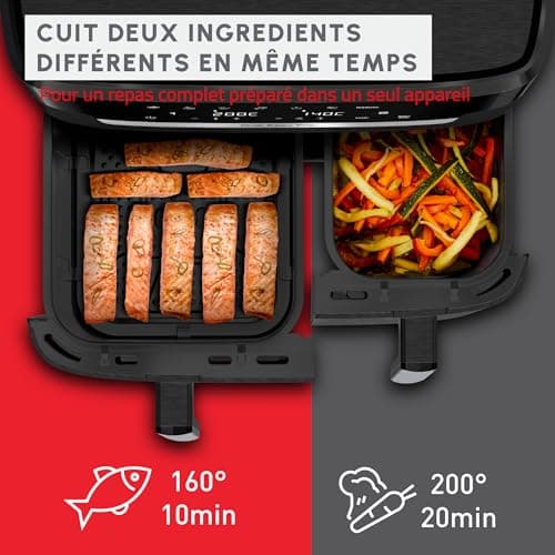 Moulinex XXL Double Air Fryer 11L, 8 Persons and More, Large Basket up to 3 kg, 7 Preset Programs, Dual Easy Fry XXL, EZ9428F0, Black - Image 6