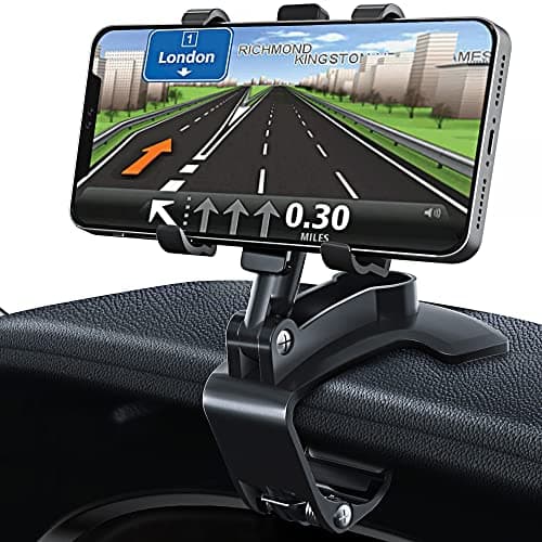 Car Phone Holder 360 Degree Rotation Dashboard Holder Compatible with GPS and Mobile Phones from 4.0 to 7.0 Inches Black - Image 2