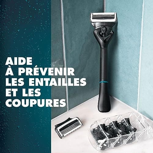 Gillette Intimate Rasoir Manuel Homme, Manche Réutilisable Et 2 Cartouches De Recharge A 5 Lames Anti-Friction Pour Protéger La Peau Du Pubis, Conçu Pour Un Rasage Facile Des Zones Intimes - Image 6