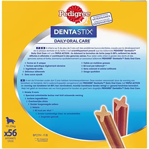 Pedigree DENTASTIX 56 Bâtonnets à Mâcher pour Moyen Chien 10-25kg, 8 Sachets de 7, Saveur Poulet et Bœuf, Détartrage Dentaire Chien, Soins Dentaires pour Chien (Lot de 2) - Image 7