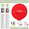 Silicone Protection Anti-Éclaboussures Accessoires pour Kitchenaid Stand Mixer 4.8L, Couvercle de Bol pour Bol Kitchen Aid Artisan 4.5-5 QT, Accessoire pour Kitchen Aid Mixer Tilt-Head (Rouge) - Image 3