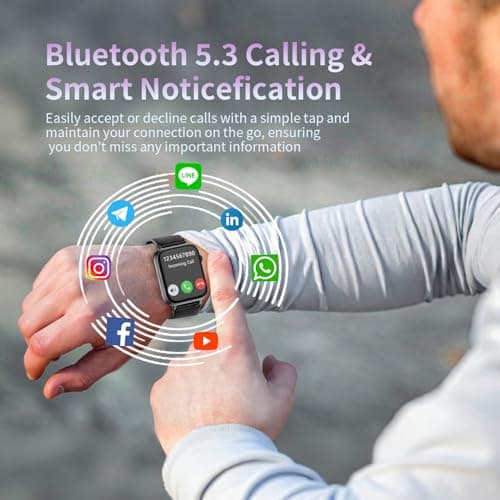 Montre Connectée Homme Femme, 1.85" HD Smartwatch avec 113+ Modes Sportifs, IP68 Montre Intelligente avec Podometre/Cardiofrequencemetre/Sommeil, Bracelet Montre Intelligente pour Android iOS - Image 3