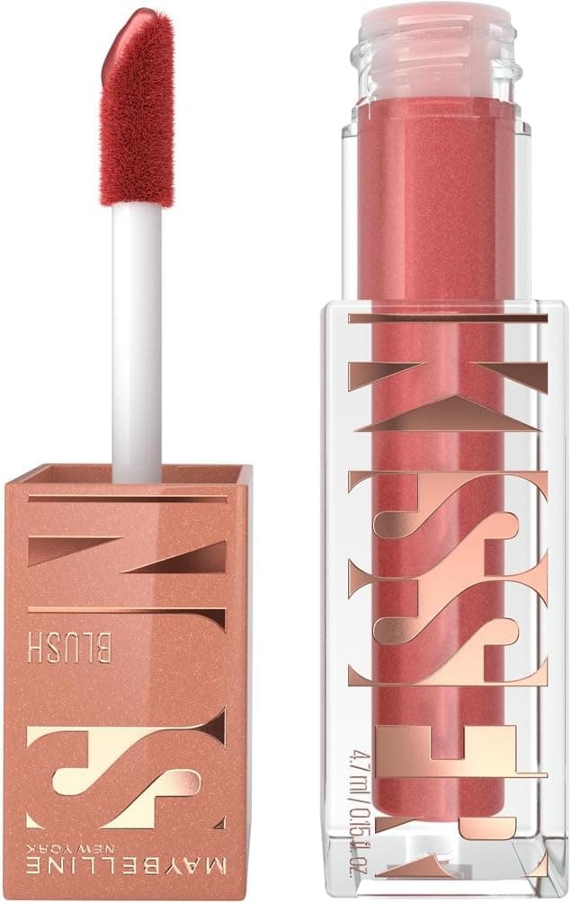 Maybelline New York - Blush Liquide Illuminateur Multi-Usage - Fard à Joues, Highlighter et Bronzer - Bonne Mine - Teint Hâlé - Maquillage Glowy - SUNKISSER - Teinte : City Sizzle - 4,7 ml - Image 1