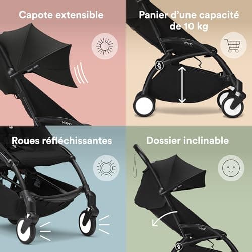 Stokke YOYO3 Stroller with Newborn Pack and 6+ Colour Pack - Includes Frame, YOYO 6+ Color Pack and Newborn 0+ Pack Black - Image 6