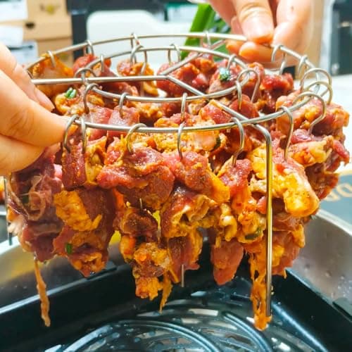 Air Fryer Accessory, Stainless Steel Barbecue Skewers Set – 24 Skewers + Round Grill | Compatible Accessories Air Fryer Dish, Airfryer Ninja Grill - Image 7