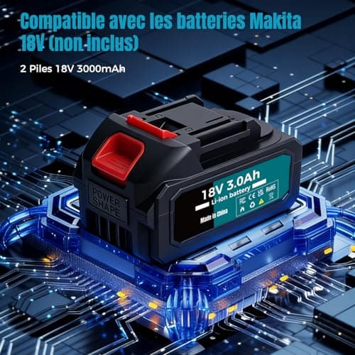 Bostar 18V Cordless Eccentric Sander, Ø125mm Brushless Motor, 2 Batteries 3.0Ah, Max. 21000 rpm, 6 Speed, Dust Bag, Orbital Sander for Wood and Car, Compatible Makita 18V - Image 4