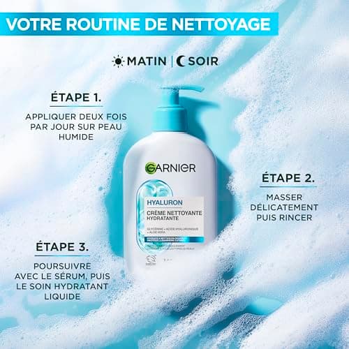 GARNIER Skin Active - Gel Nettoyant Apaisant - pH Neutre - Élimine Maquillage & Impuretés - Hydrate & Repulpe - Enrichi En Aloe Vera, Glycérine & Acide Hyaluronique - Vegan & Cruelty Free - 250 ml - Image 6