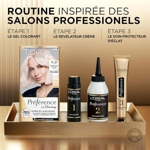 L’ORÉAL PARIS - Coloration Cheveux Permanente - Longue Durée & Lumineuse - Couvre 100% des Cheveux Blancs - Préférence - Nuance : Moscou (11.21), Blond Glacé Très Très Clair - Image 6