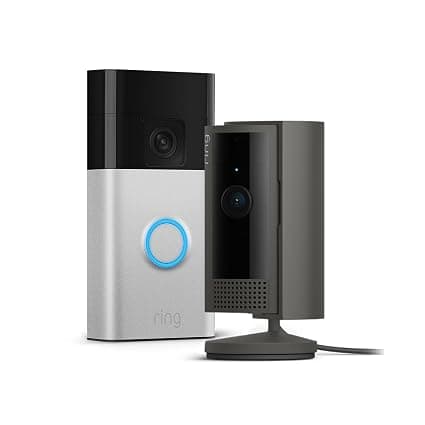 Ring sonnette vidéo sans fil (Battery Video Doorbell) + Caméra intérieure (Indoor Cam 2e gén.) | Installation facile (5 min) par soi-même | Essai Ring Home gratuit 30 j. - Image 1