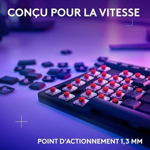 Logitech G G515 Lightspeed TKL Profile Wireless Gaming Keyboard, LIGHTSYNC RGB, Ultra-Flat Profile without Numeric Keypad, PBT Keys, Linear Mechanical Contacts, French AZERTY Keyboard - Black - Image 4