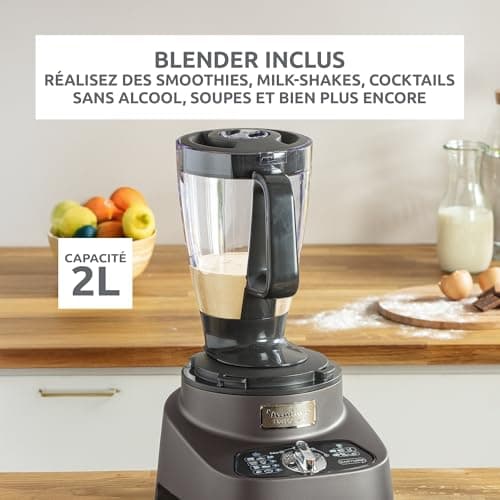 Moulinex Double Force Multifunctional Robot, 1000 W, Multipurpose Blender 2L, 10 Accessories, 31 Functions, Chopper, Graters, Juicer, FP825E10 - Image 7