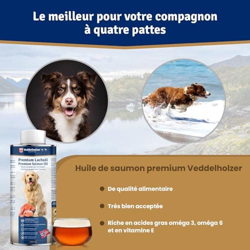Veddelholzer Salmon Oil for Dogs 1 Litre in Tin Can Recyclable Ideal Coat Care Good for Bones & Immune System with Omega3 Fatty Acids & Vitamin E - Image 8