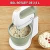 Moulinex Mixer, Hand Mixer, 500 W, 5 Speed, 2.5 L Bowl, 2 Whisks + 2 Dough Hooks, Prep'Mix+ HT464010 - Image 3