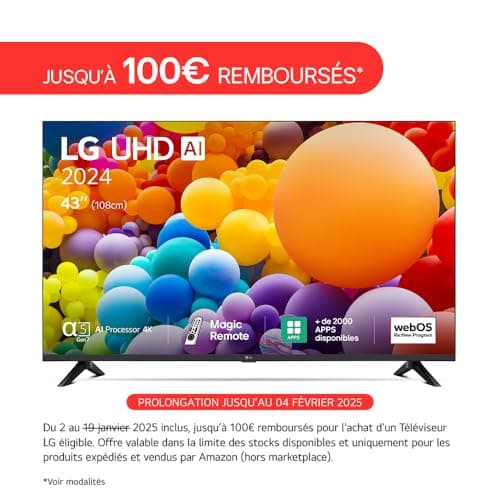 LG LED TV 2024 | 43UT73 | 43" | UHD | α5 gen 7 AI 4K Processor, Black - Image 4