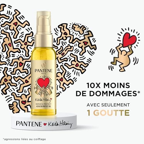 Pantene Pro-V x Keith Haring Art Collection Repair & Protect Keratin Protect Hair Oil 100ml Intense Repair, Daily Nourishing Oil Without Rinse, For Dry And Damaged Hair - Image 4