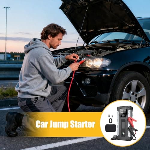 Démarreur portable – Booster de puissance de voiture 12 V, batterie automobile, câble intelligent intégré | Chargeur pour véhicule, SUV, camping-car, camion, smartphone, ordinateur portable, appareil - Image 3